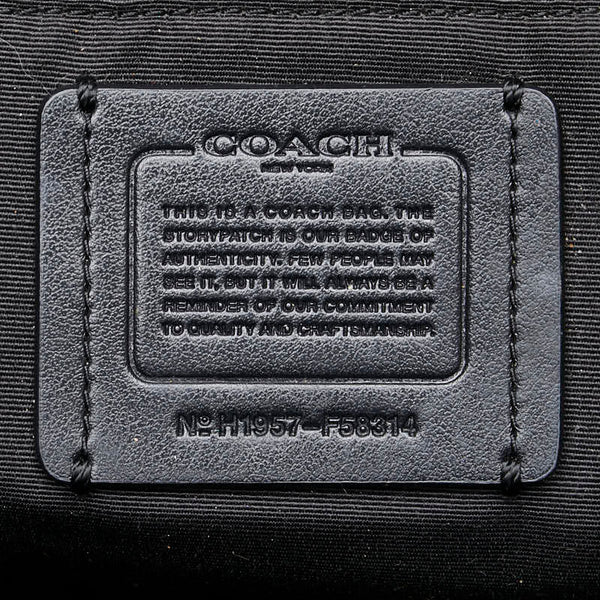 コーチ シグネチャー リュック バックパック F58314 ダークブラウン ブラック PVC レザー レディース COACH 【中古】