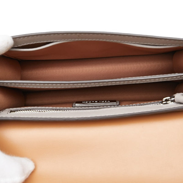 トリーバーチ ロゴ チェーン ショルダーバッグ グレージュ レザー レディース Tory Burch 【中古】