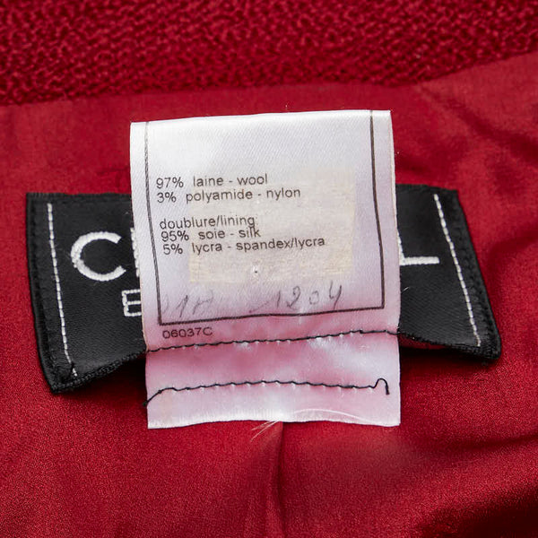 シャネル ココマーク ジャケット コート サイズ：38 レッド ウール レディース CHANEL 【中古】