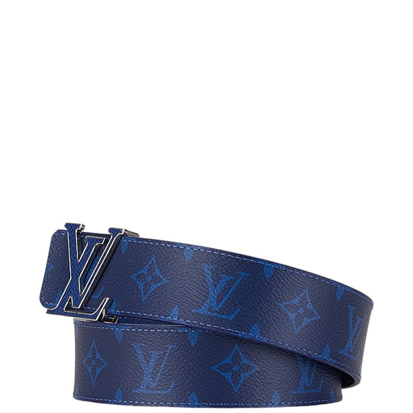 ルイ ヴィトン モノグラム コバルト タイガ サンチュ－ル LV リバーシブル ベルト 95/38 M0159 ブルー PVC レザー メンズ LOUIS VUITTON 【中古】