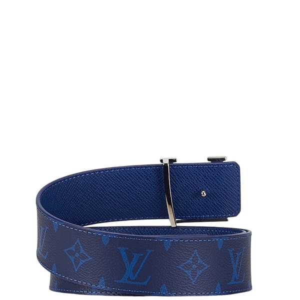 ルイ ヴィトン モノグラム コバルト タイガ サンチュ－ル LV リバーシブル ベルト 95/38 M0159 ブルー PVC レザー メンズ LOUIS VUITTON 【中古】