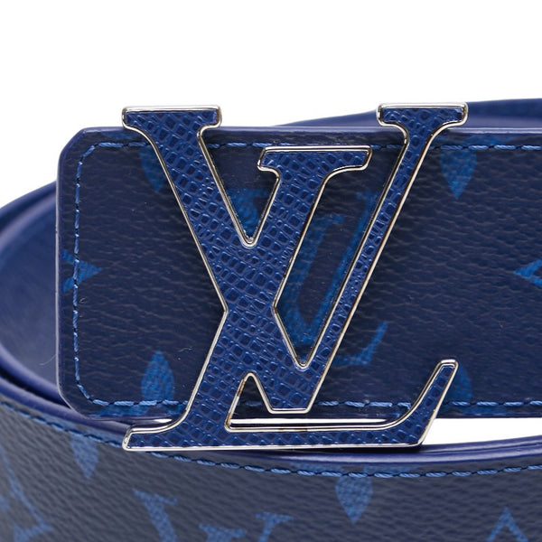 ルイ ヴィトン モノグラム コバルト タイガ サンチュ－ル LV リバーシブル ベルト 95/38 M0159 ブルー PVC レザー メンズ LOUIS VUITTON 【中古】