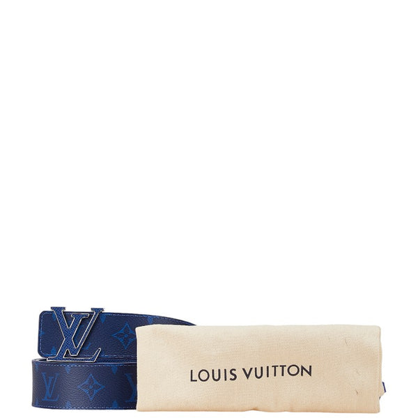 ルイ ヴィトン モノグラム コバルト タイガ サンチュ－ル LV リバーシブル ベルト 95/38 M0159 ブルー PVC レザー メンズ LOUIS VUITTON 【中古】