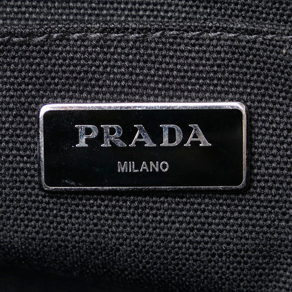 プラダ カナパミニ レオパード柄 ハンドバッグ ショルダーバッグ 2WAY 1BG439 カーキ ブラック キャンバス レディース PRADA 【中古】