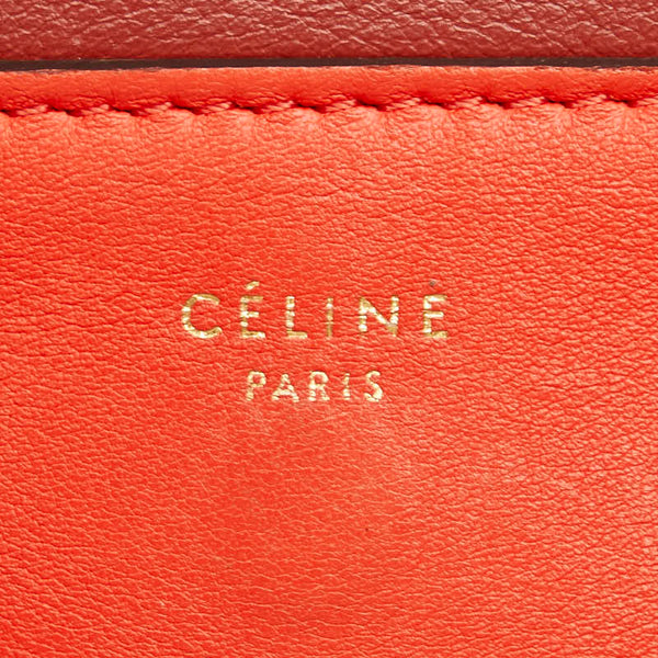 セリーヌ フレーム ミディアム 斜め掛け ショルダーバッグ レッド レザー レディース CELINE 【中古】