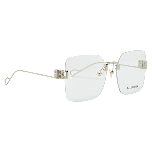 バレンシアガ ロゴ リムレス サングラス BB0113O シルバー メタル プラスチック レディース BALENCIAGA 【中古】