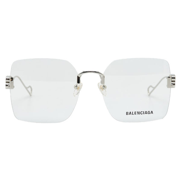 バレンシアガ ロゴ リムレス サングラス BB0113O シルバー メタル プラスチック レディース BALENCIAGA 【中古】
