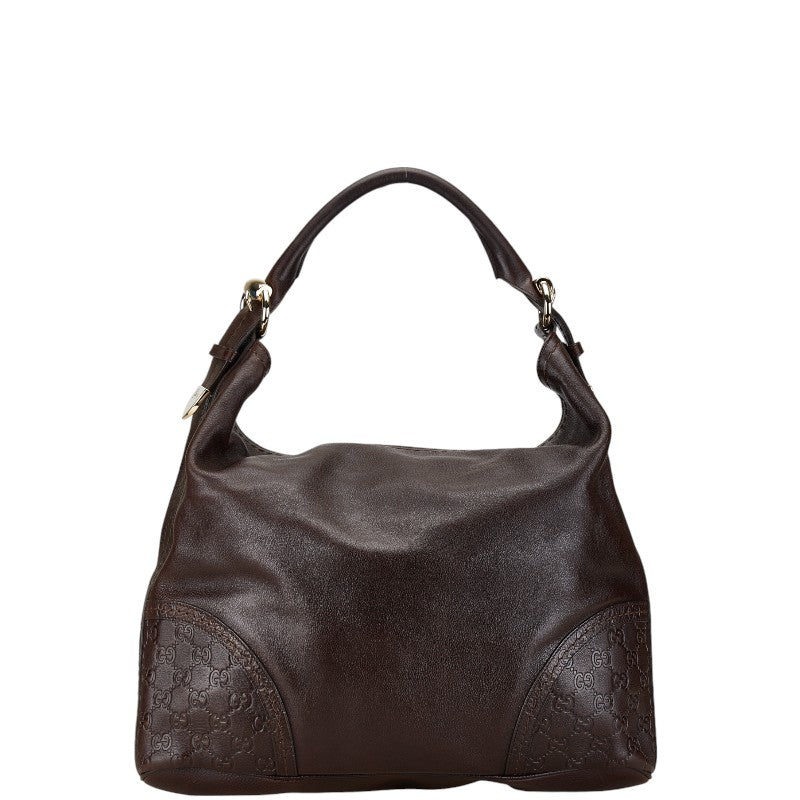 グッチ グッチシマ ワンショルダーバッグ ハンドバッグ 181514 ブラウン レザー レディース GUCCI 【中古】