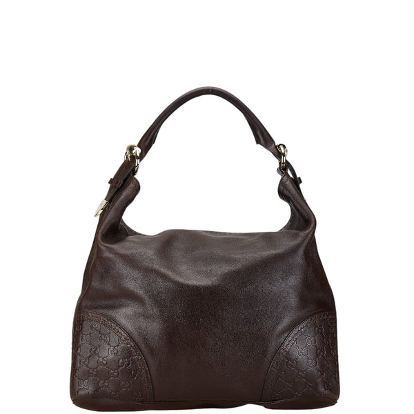 グッチ グッチシマ ワンショルダーバッグ ハンドバッグ 181514 ブラウン レザー レディース GUCCI 【中古】