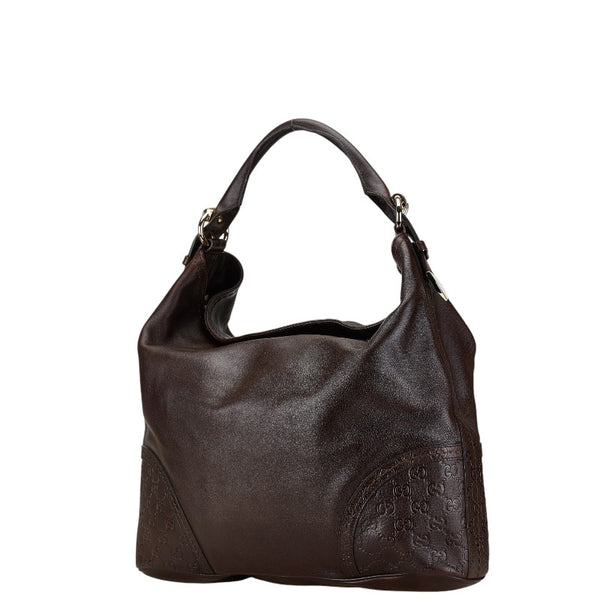 グッチ グッチシマ ワンショルダーバッグ ハンドバッグ 181514 ブラウン レザー レディース GUCCI 【中古】