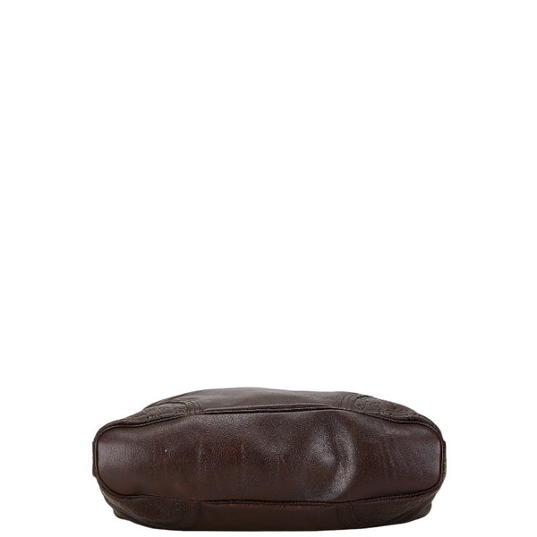 グッチ グッチシマ ワンショルダーバッグ ハンドバッグ 181514 ブラウン レザー レディース GUCCI 【中古】