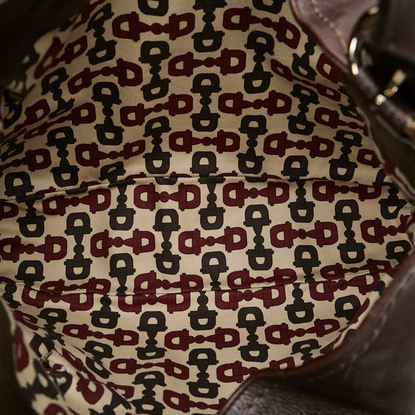 グッチ グッチシマ ワンショルダーバッグ ハンドバッグ 181514 ブラウン レザー レディース GUCCI 【中古】