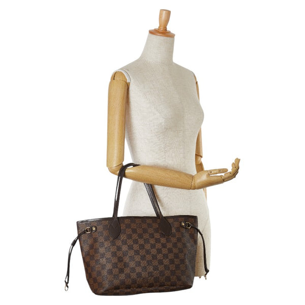 ルイ ヴィトン ダミエ ネヴァーフルPM トートバッグ ハンドバッグ N41359 ブラウン PVC レザー レディース LOUIS VUITTON 【中古】
