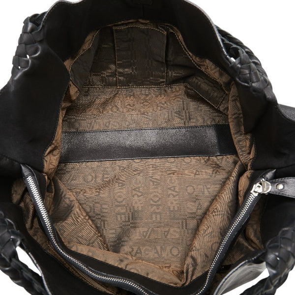 サルヴァトーレフェラガモ ガンチーニ パンチング トートバッグ ショルダーバッグ GG-217890 ブラック レザー レディース Salvatore Ferragamo 【中古】