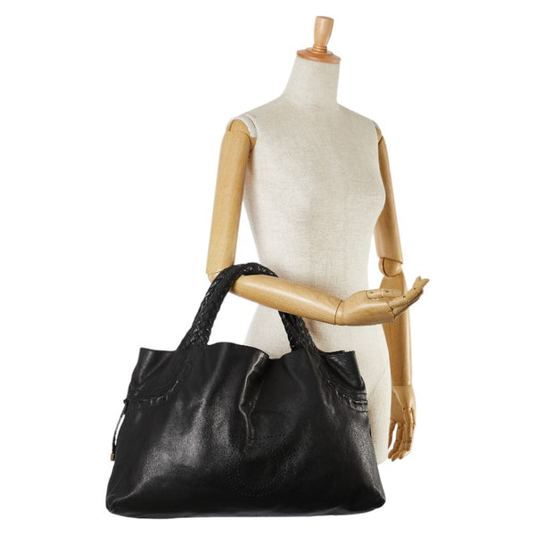 サルヴァトーレフェラガモ ガンチーニ パンチング トートバッグ ショルダーバッグ GG-217890 ブラック レザー レディース Salvatore Ferragamo 【中古】