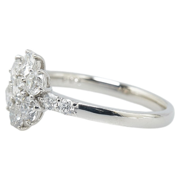 Pt900 プラチナ ダイヤ1.00ct 花 フラワー モチーフ リング 指輪 #51 レディース 11号 【中古】