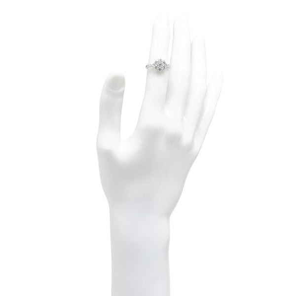 Pt900 プラチナ ダイヤ1.00ct 花 フラワー モチーフ リング 指輪 #51 レディース 11号 【中古】