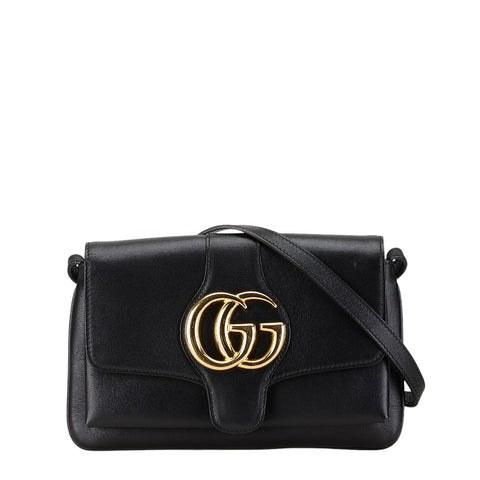 グッチ GGマーモント アリー スモール 斜め掛け ショルダーバッグ 550129 ブラック レザー レディース GUCCI 【中古】