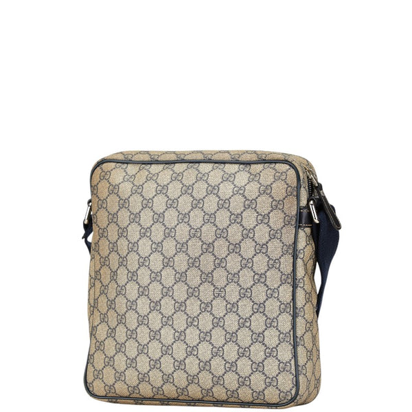 グッチ GGスプリーム 斜めがけ ショルダーバッグ 201448 ブラック ネイビー PVC レザー レディース GUCCI 【中古】