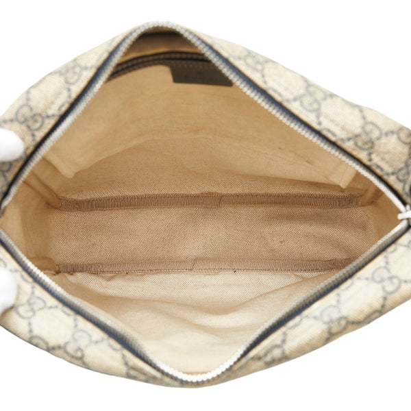 グッチ GGスプリーム 斜めがけ ショルダーバッグ 201448 ブラック ネイビー PVC レザー レディース GUCCI 【中古】