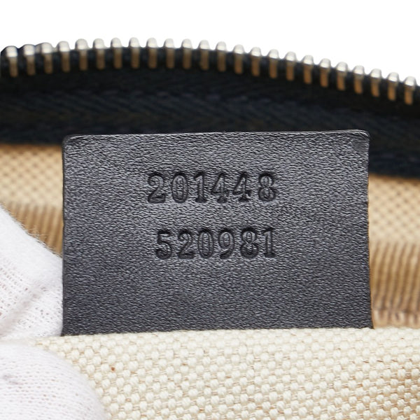 グッチ GGスプリーム 斜めがけ ショルダーバッグ 201448 ブラック ネイビー PVC レザー レディース GUCCI 【中古】