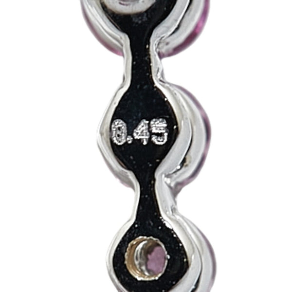 ピンク レッド K18WG ホワイトゴールド サファイア0.90ct スイング スタッド ピアス レディース 【中古】