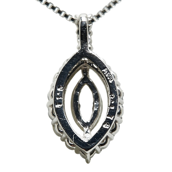 Pt900 プラチナ Pt850 プラチナ ダイヤ0.178ct ダイヤ0.19ct リーフ 葉 モチーフ ペンダントネックレス レディース 【中古】