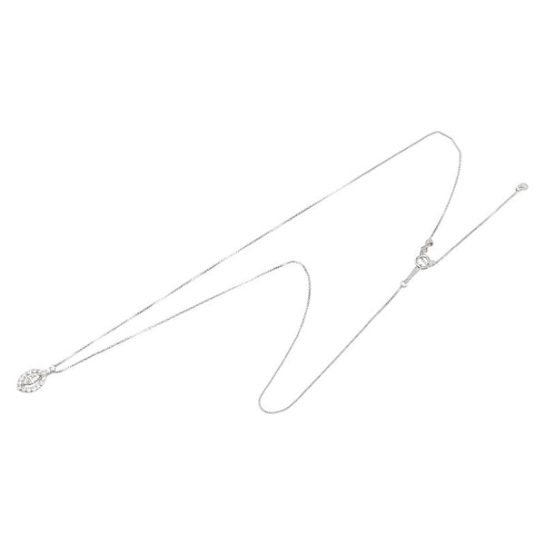 Pt900 プラチナ Pt850 プラチナ ダイヤ0.178ct ダイヤ0.19ct リーフ 葉 モチーフ ペンダントネックレス レディース 【中古】