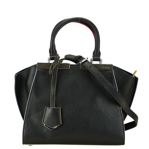 フェンディ トロワジュール ハンドバッグ ショルダーバッグ 2WAY 8BH333 ブラック マルチカラー レザー レディース FENDI 【中古】