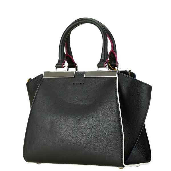 フェンディ トロワジュール ハンドバッグ ショルダーバッグ 2WAY 8BH333 ブラック マルチカラー レザー レディース FENDI 【中古】