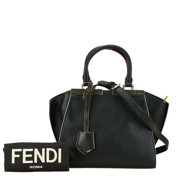 フェンディ トロワジュール ハンドバッグ ショルダーバッグ 2WAY 8BH333 ブラック マルチカラー レザー レディース FENDI 【中古】
