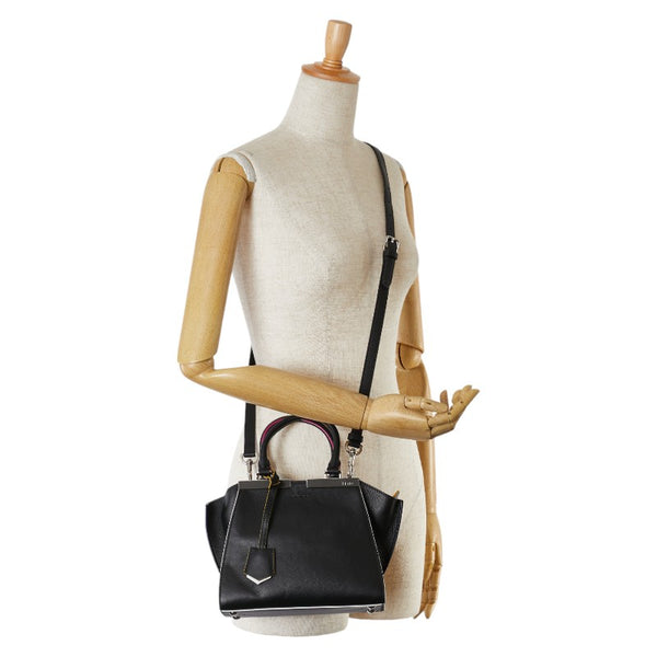 フェンディ トロワジュール ハンドバッグ ショルダーバッグ 2WAY 8BH333 ブラック マルチカラー レザー レディース FENDI 【中古】