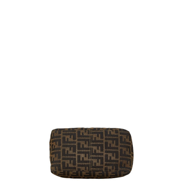 フェンディ ズッカ ワンショルダーバッグ ハンドバッグ ブラウン ブラック キャンバス レザー レディース FENDI 【中古】