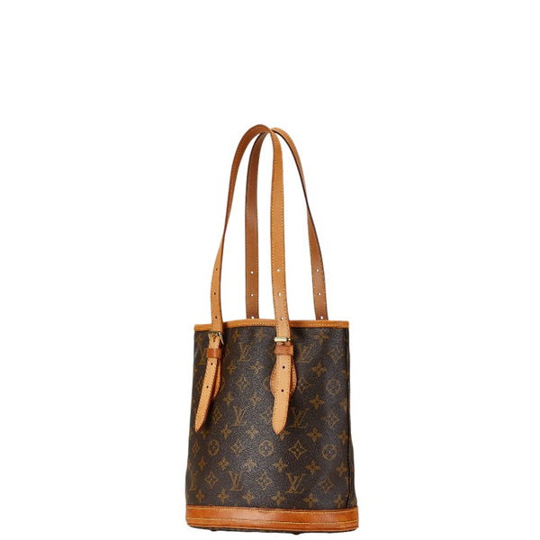 ルイ ヴィトン モノグラム プチ バケットPM トートバッグ ショルダーバッグ M42238 ブラウン PVC レザー レディース LOUIS VUITTON 【中古】