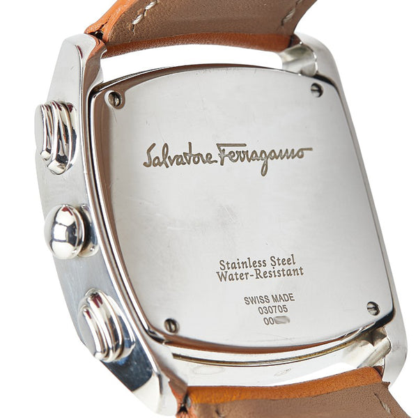 サルヴァトーレフェラガモ 腕時計 030705 クオーツ ブラック文字盤 ステンレススチール レザー メンズ Salvatore Ferragamo 【中古】