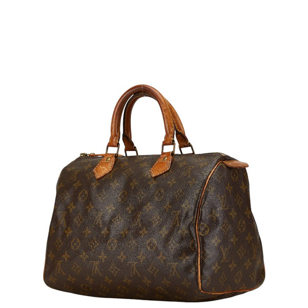 ルイ ヴィトン モノグラム スピーディ30 ハンドバッグ M41526 ブラウン PVC レザー レディース LOUIS VUITTON 【中古】