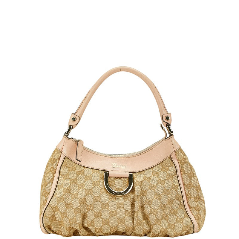 グッチ GGキャンバス アビー ハンドバッグ ワンショルダーバッグ 190525 ベージュ ピンク キャンバス レザー レディース GUCCI 【中古】