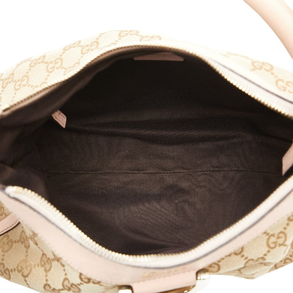 グッチ GGキャンバス アビー ハンドバッグ ワンショルダーバッグ 190525 ベージュ ピンク キャンバス レザー レディース GUCCI 【中古】