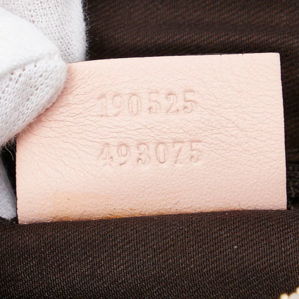 グッチ GGキャンバス アビー ハンドバッグ ワンショルダーバッグ 190525 ベージュ ピンク キャンバス レザー レディース GUCCI 【中古】