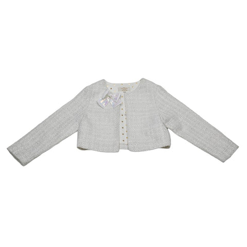 ケイトスペード リボン ツイードジャケット サイズ：110 ホワイト ポリエステル レディース Kate Spade 【中古】