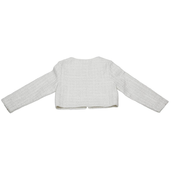 ケイトスペード リボン ツイードジャケット サイズ：110 ホワイト ポリエステル レディース Kate Spade 【中古】