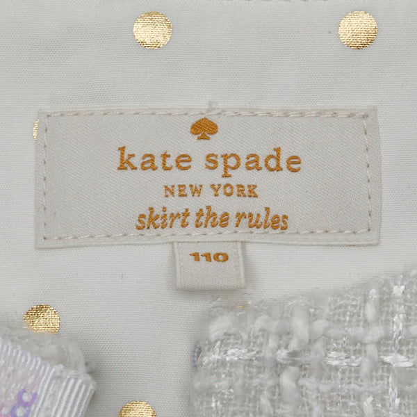 ケイトスペード リボン ツイードジャケット サイズ：110 ホワイト ポリエステル レディース Kate Spade 【中古】