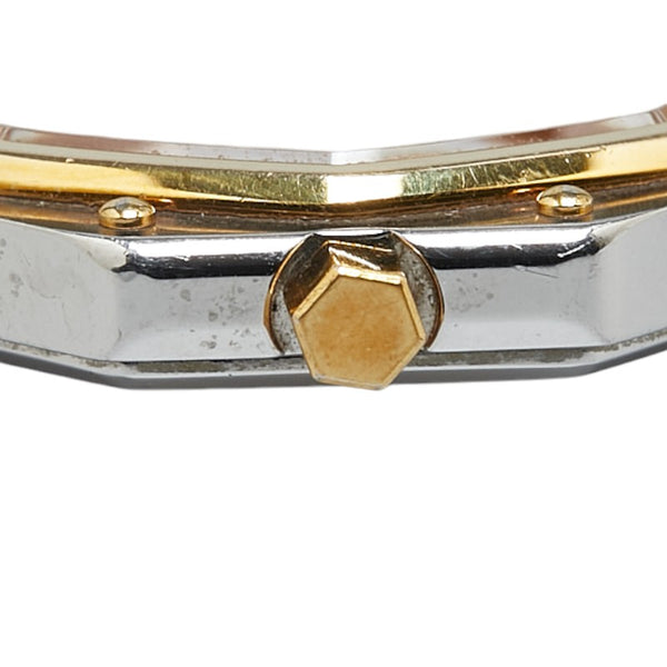 サンローラン YSLロゴ 腕時計 2200 225058Y クオーツ ブラック文字盤 ステンレススチール レディース SAINT LAURENT 【中古】