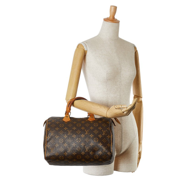ルイ ヴィトン モノグラム スピーディ30 ハンドバッグ M41526 ブラウン PVC レザー レディース LOUIS VUITTON 【中古】