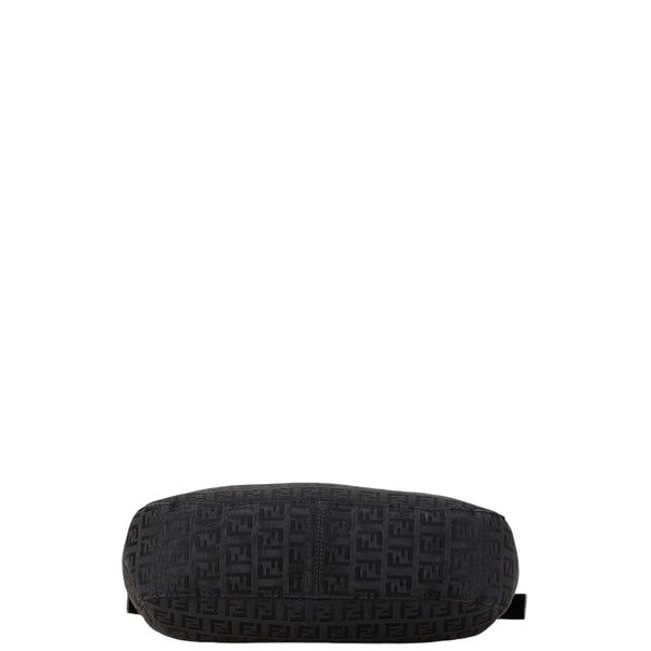 フェンディ ズッカ マンマバケット ハンドバッグ ワンショルダーバッグ ブラック キャンバス レザー レディース FENDI 【中古】