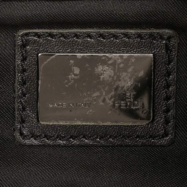 フェンディ ズッカ マンマバケット ハンドバッグ ワンショルダーバッグ ブラック キャンバス レザー レディース FENDI 【中古】