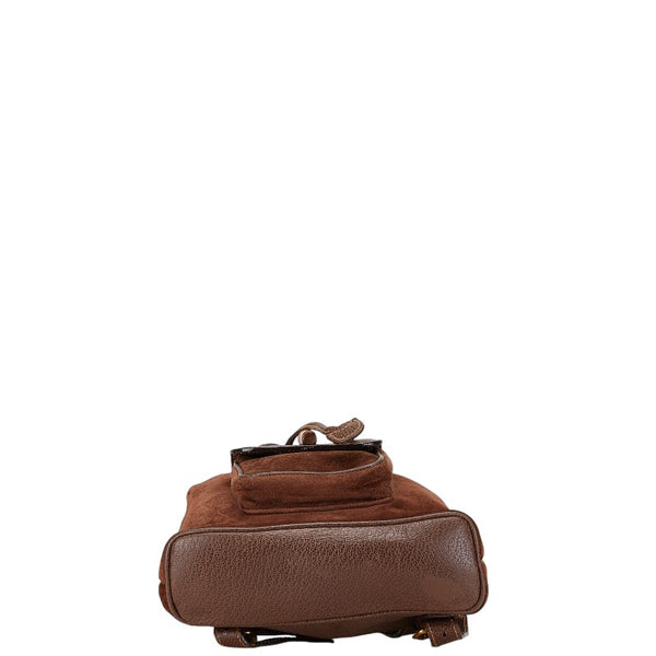 グッチ バンブー リュック バックパック 003 58 0030 ブラウン レザー スエード レディース GUCCI 【中古】