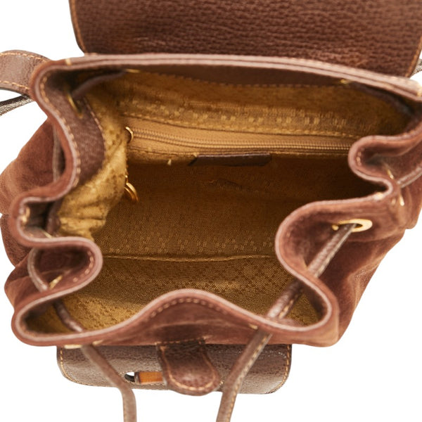 グッチ バンブー リュック バックパック 003 58 0030 ブラウン レザー スエード レディース GUCCI 【中古】