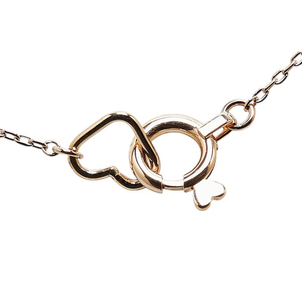 スタージュエリー K10PG ピンクゴールド ダイヤ0.06ct ハート モチーフ プチ ネックレス レディース STAR JEWELRY 【中古】