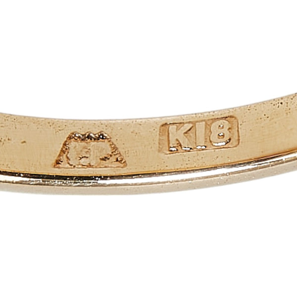 K18YG イエローゴールド ルビー パール リング 指輪 レディース 12号 【中古】